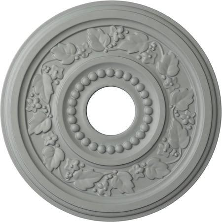 Ekena Millwork Genevieve Ceiling Medallion (Fits Canopies up to 3 1/2"), 16 1/8"OD x 3 1/2"ID x 7/8"P, Primed White CM16GN